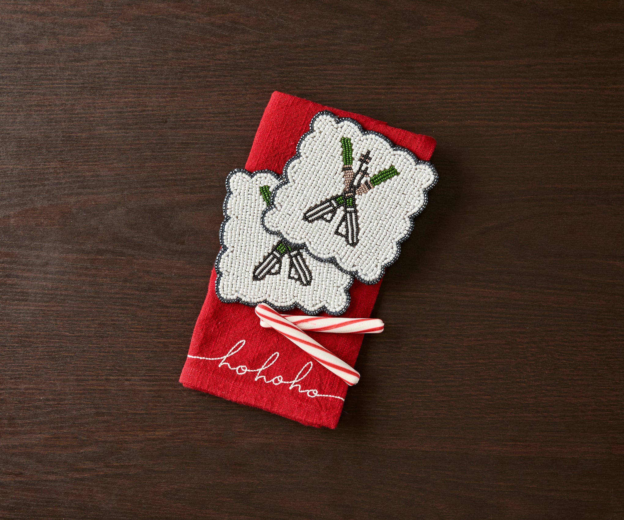 Handmade Beaded Holiday Coaster – Christmas Table Decor by Payton James