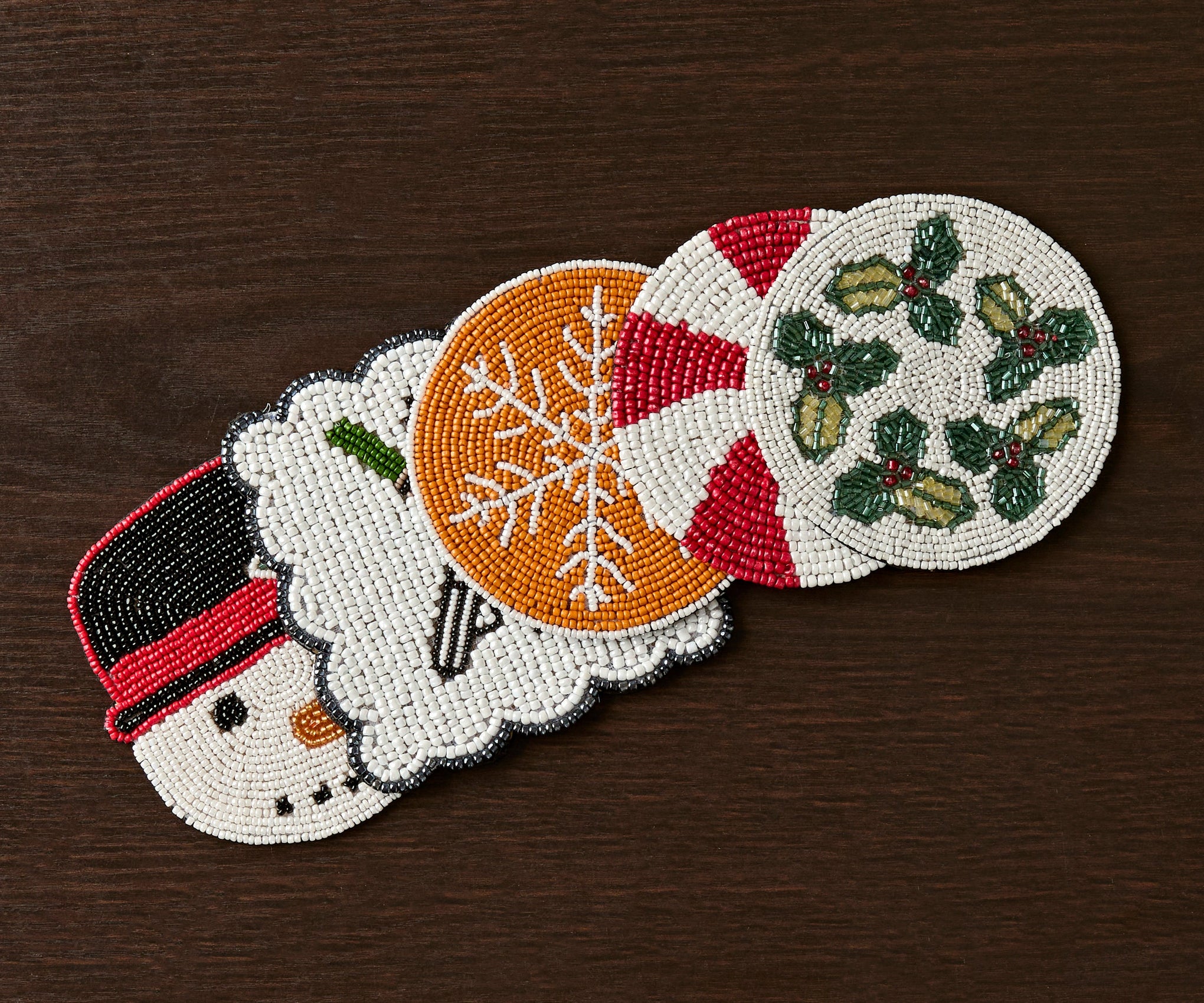 Handmade Beaded Holiday Coaster – Christmas Table Decor by Payton James