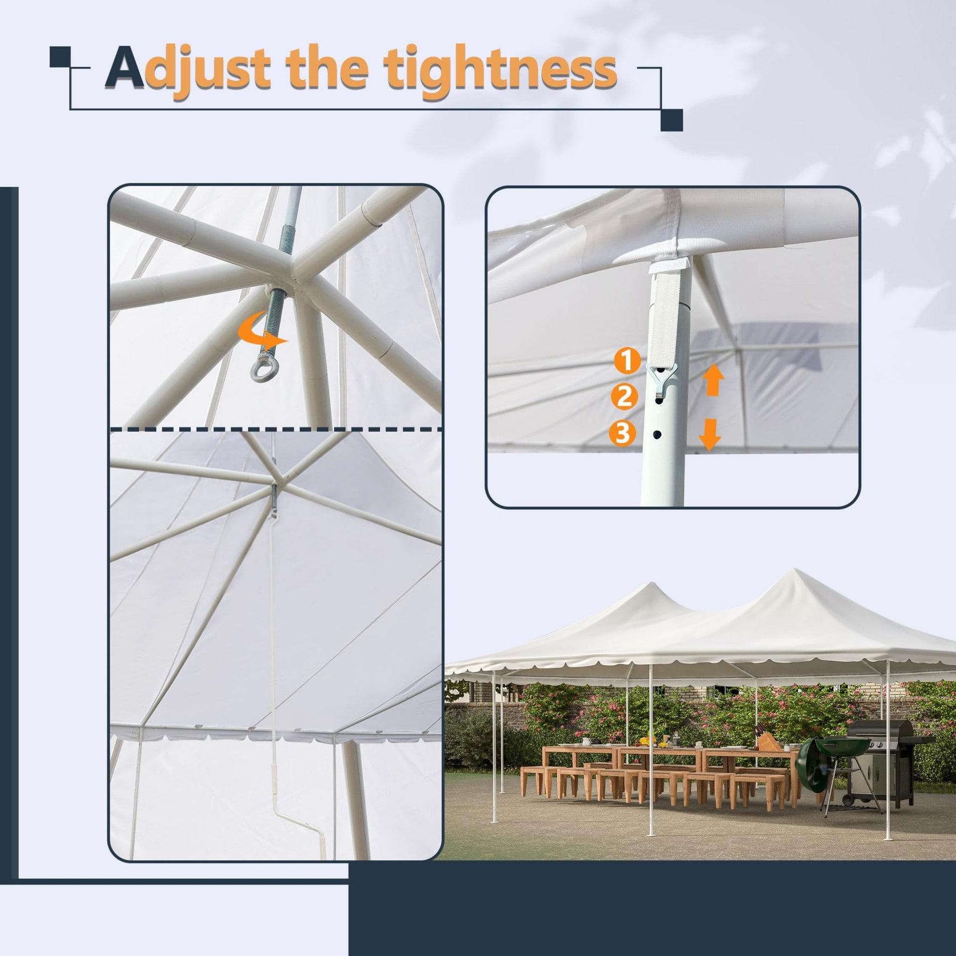 [29X21FT] Alora Extra Large Heavy-Duty Outdoor Waterproof Party, Wedding Tent With Steel Frame (SAK53821)