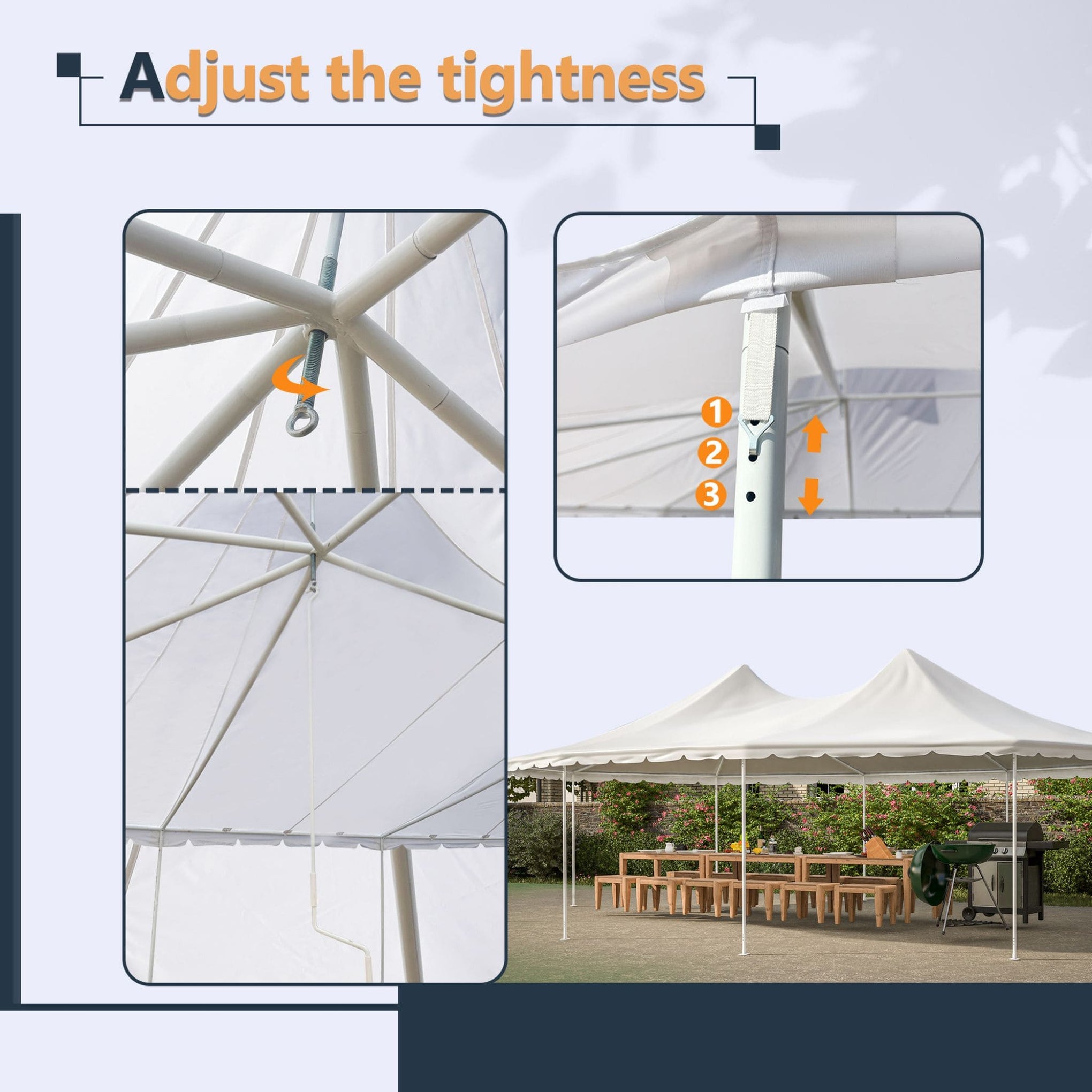 [29X21FT] Alora Extra Large Heavy-Duty Outdoor Waterproof Party, Wedding Tent With Steel Frame (SAK53821)