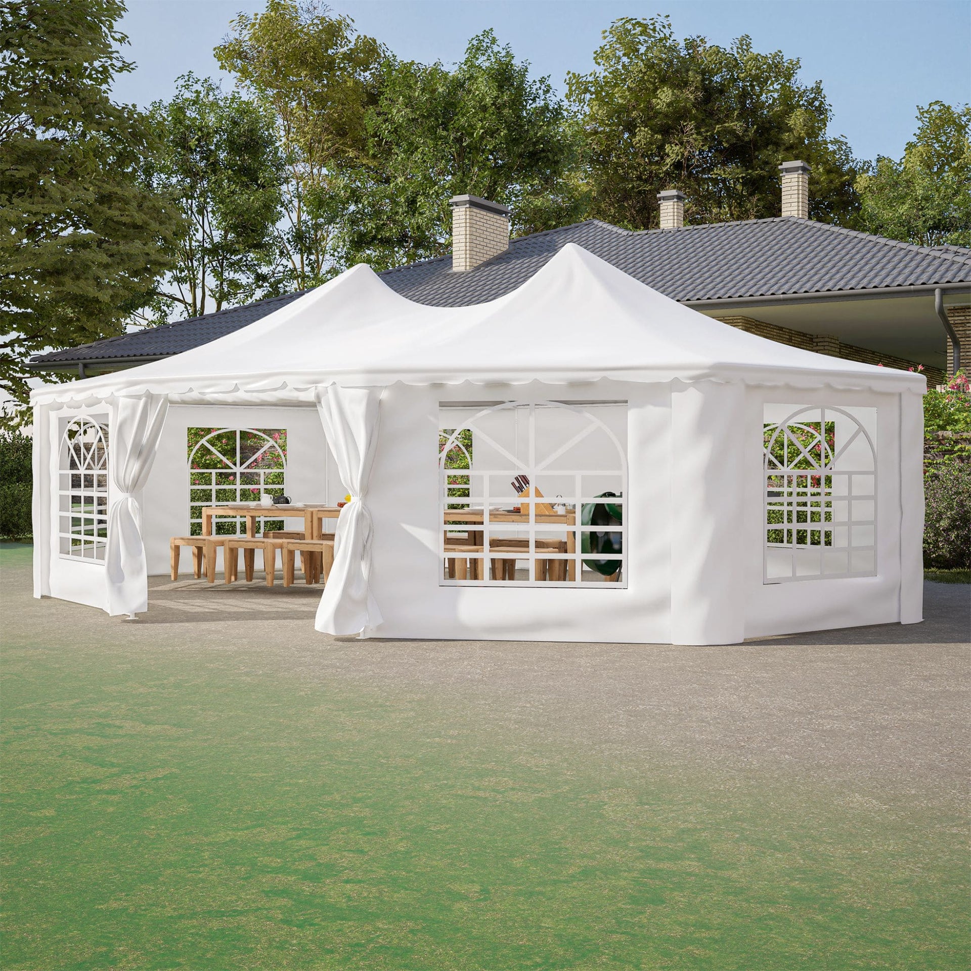 [29X21FT] Alora Extra Large Heavy-Duty Outdoor Waterproof Party, Wedding Tent With Steel Frame (SAK53821)