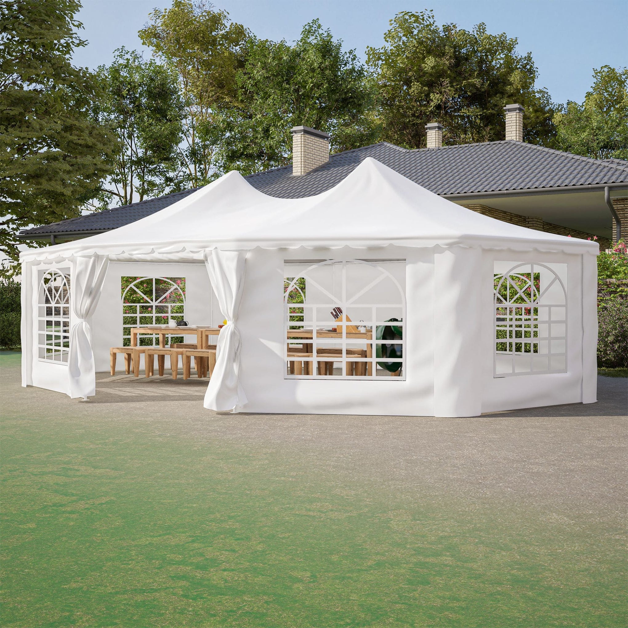 [29X21FT] Alora Extra Large Heavy-Duty Outdoor Waterproof Party, Wedding Tent With Steel Frame (SAK53821)