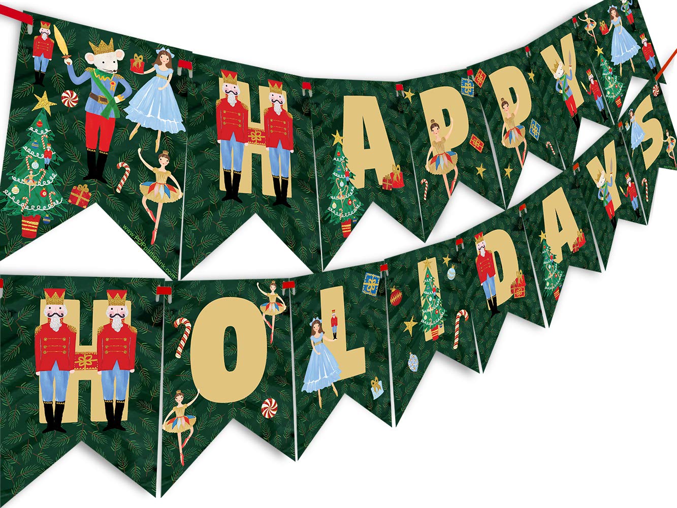 Nutcracker Happy Holidays Banner - Party Supplies - Christmas Party Decoration