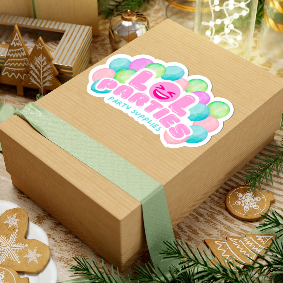 LOL Parties Kiss-Cut Sticker — Colorful Balloon Party Supplies Decal