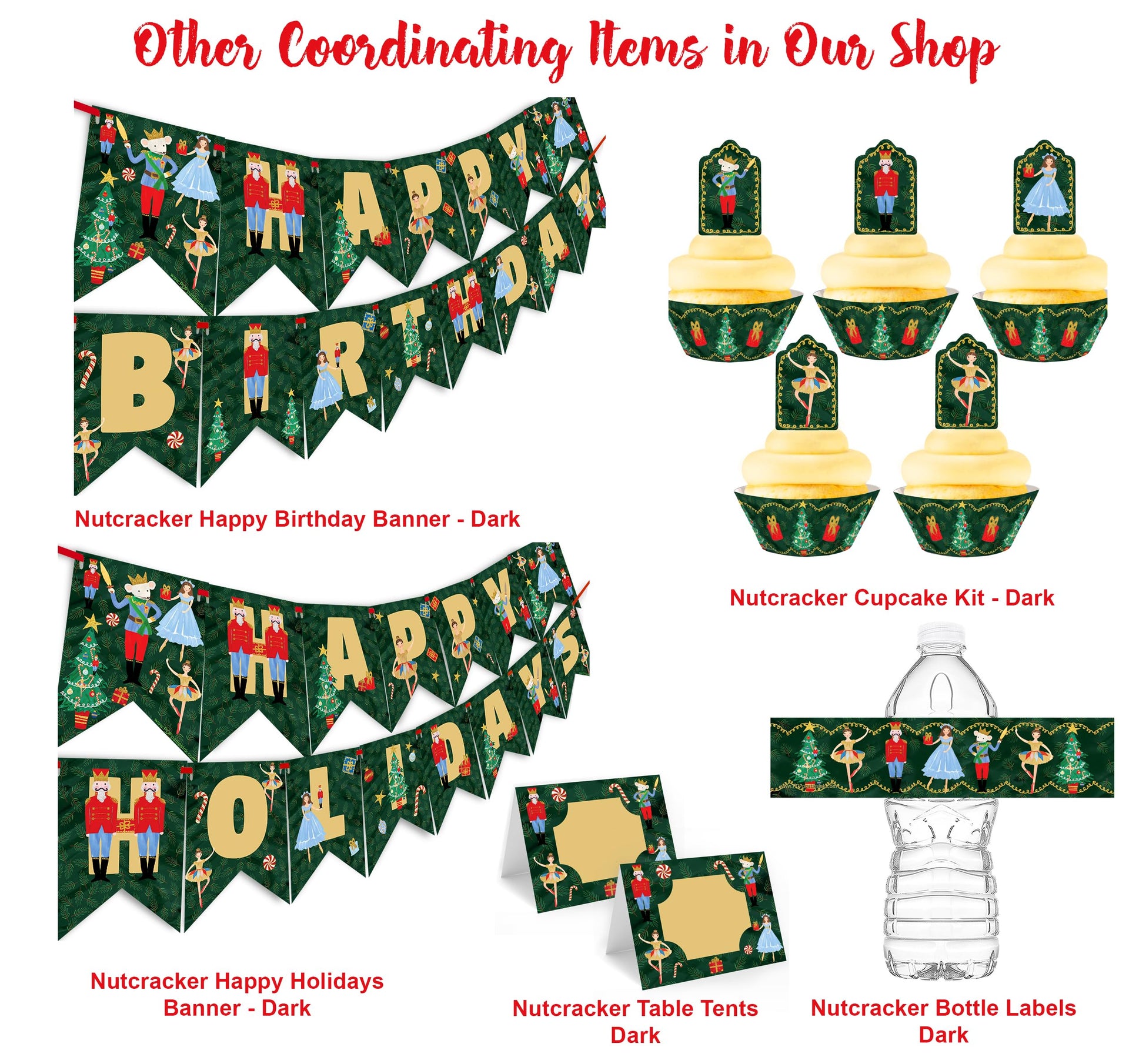 Nutcracker Happy Holidays Banner - Party Supplies - Christmas Party Decoration