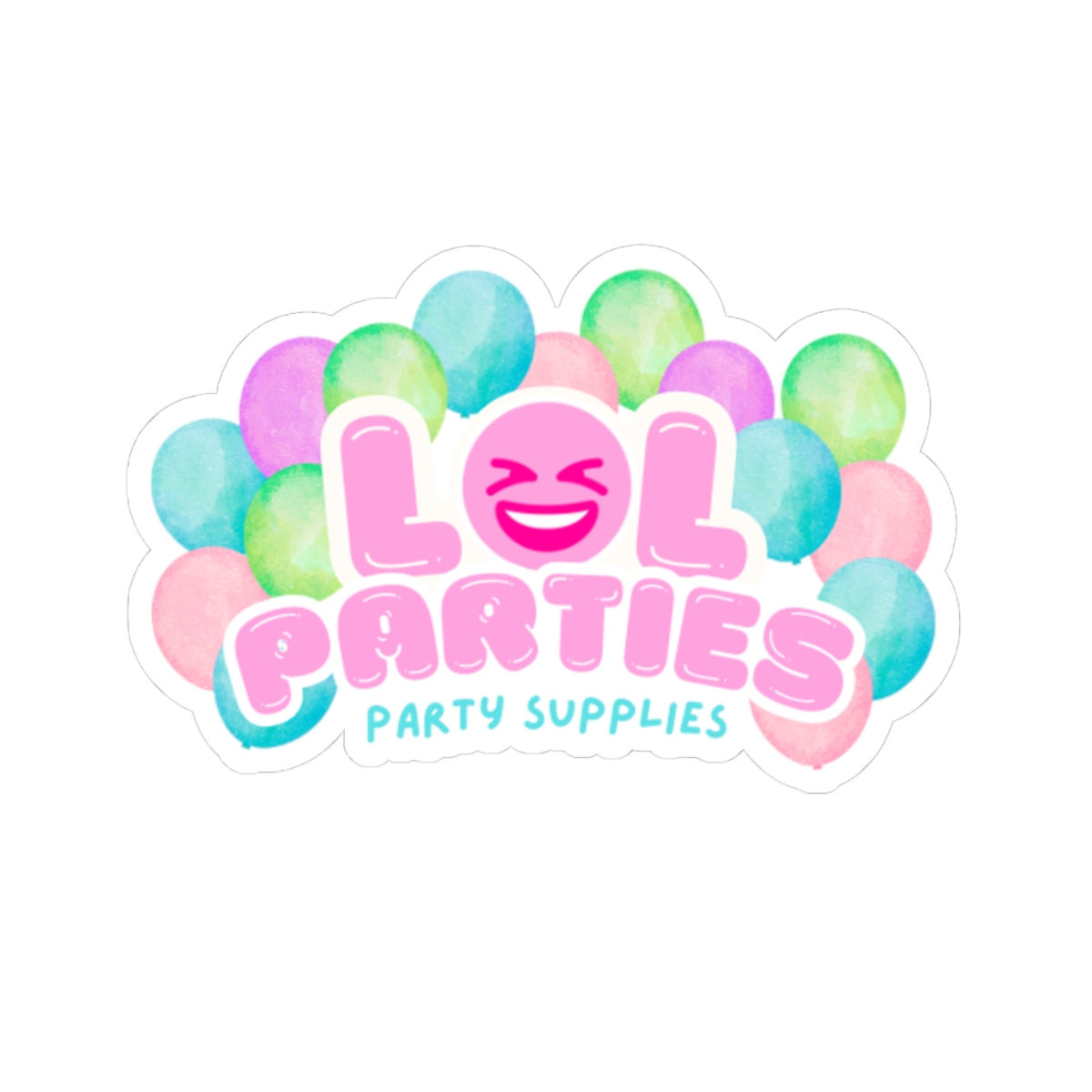 LOL Parties Kiss-Cut Sticker — Colorful Balloon Party Supplies Decal