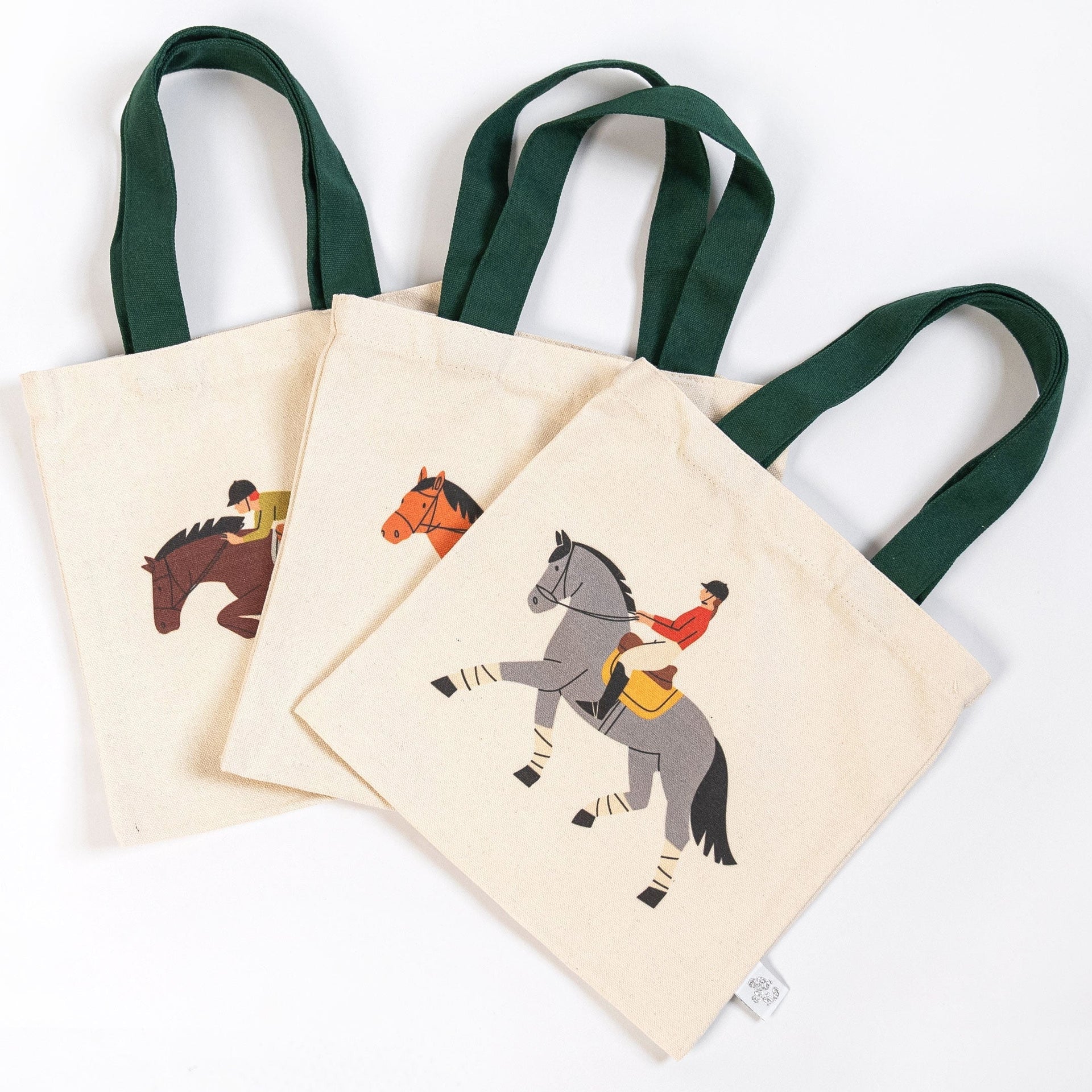 Horse Mini Tote Bag Set – 3-Pack Equestrian Kids Totes | Pony Party Favor Bags | Cute Horse Gifts for Girls