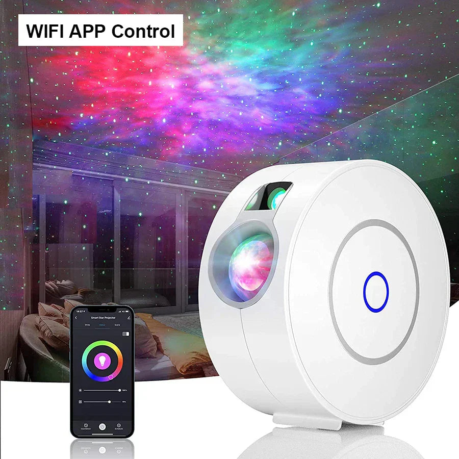 DecorBites™ Dynamic Galaxy Star Projector Light for Bedroom Games Room Party