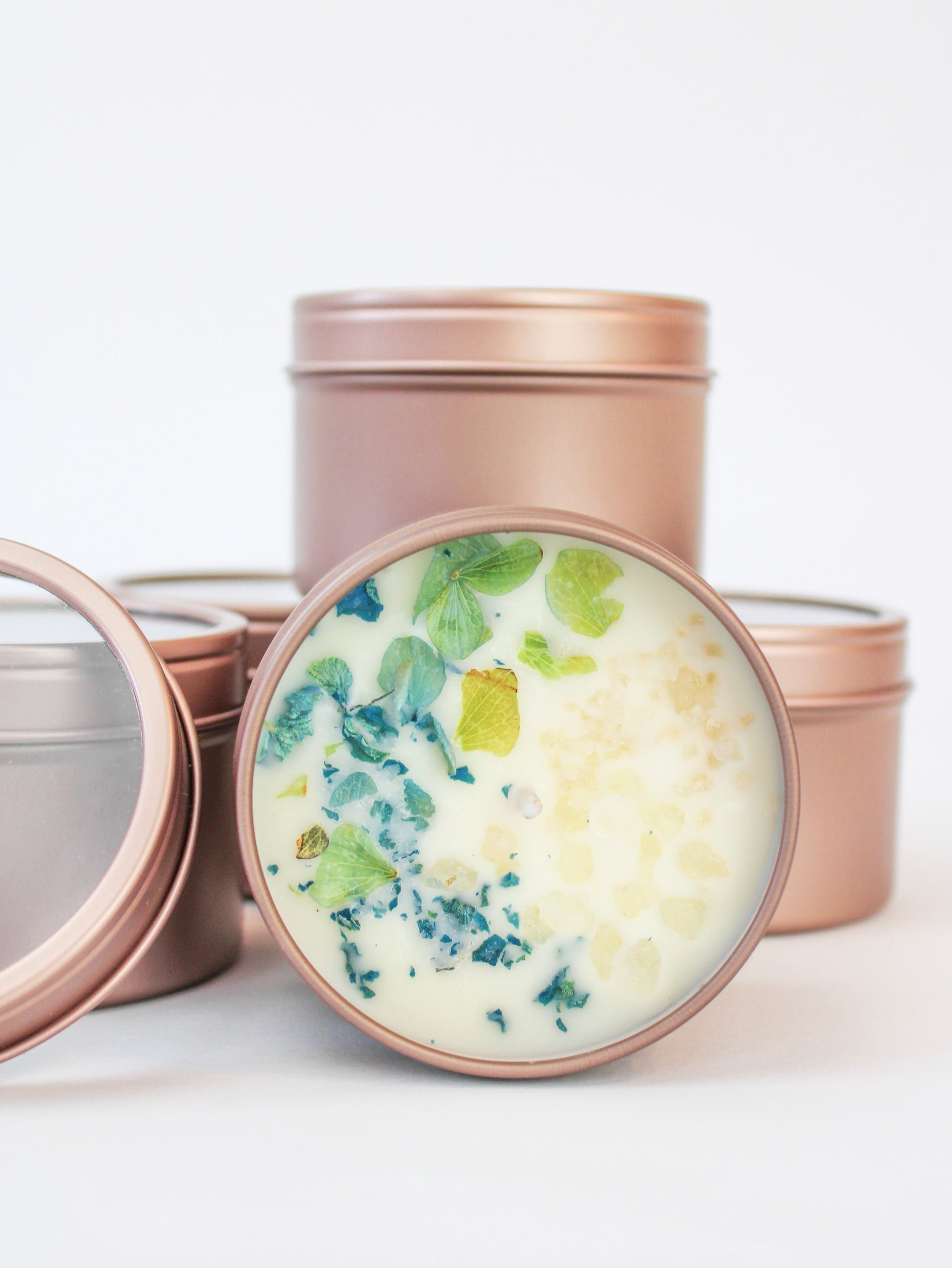 Unlabeled 4 oz Botanical Soy Wax Candles - Party Favors