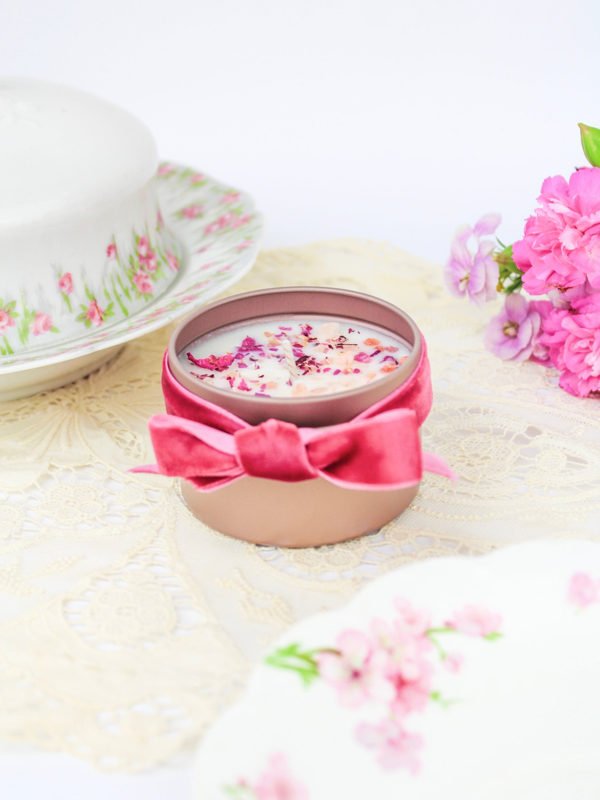 Unlabeled 4 oz Botanical Soy Wax Candles - Party Favors