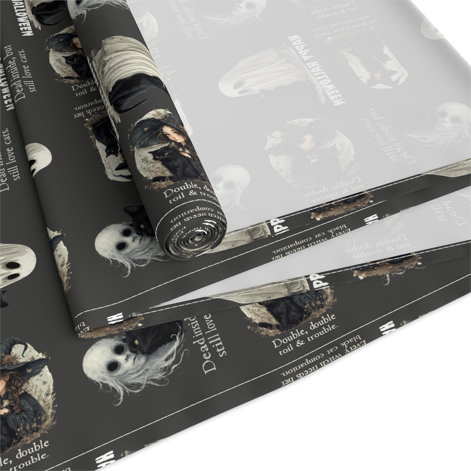 Cat Themed Halloween Table Runner for Festive Decoration