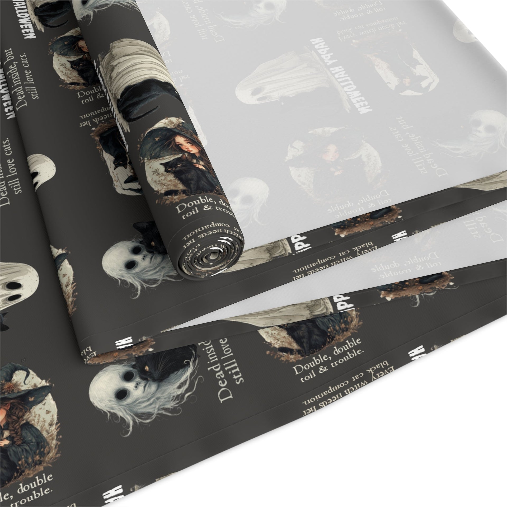 Cat Themed Halloween Table Runner for Festive Decoration