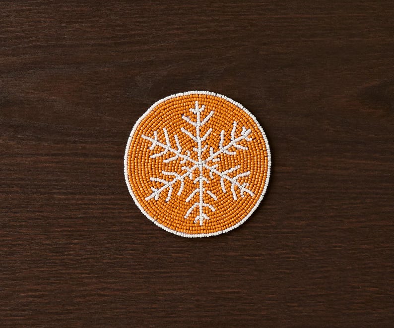 Handmade Beaded Holiday Coaster – Christmas Table Decor by Payton James