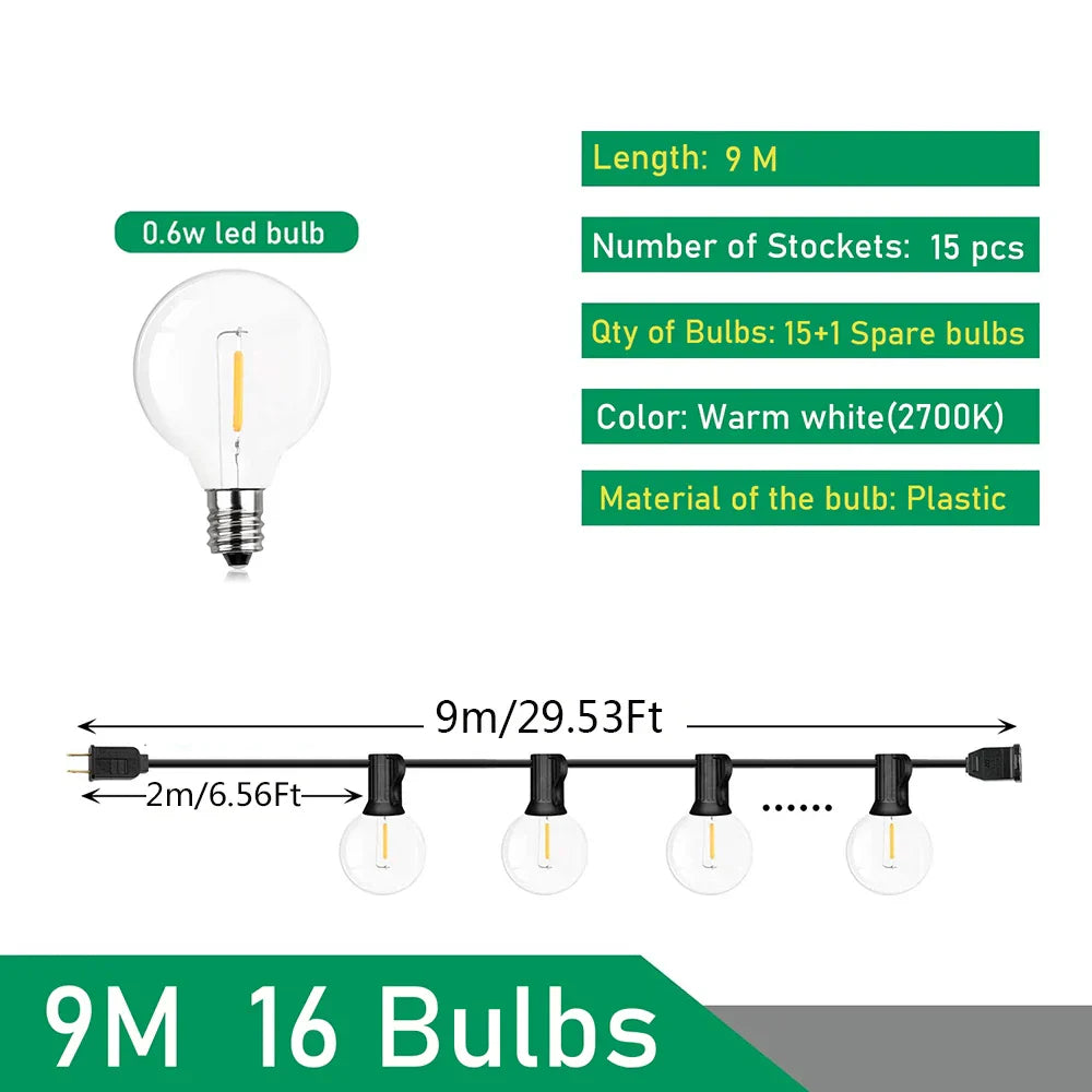DecorBites™ LED Outdoor String Lights for Wedding Party