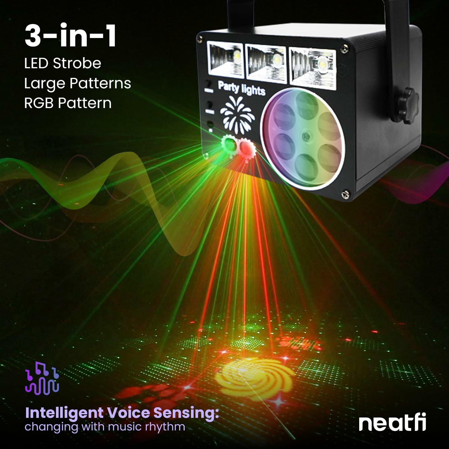 Sound Activated Party Light with Remote Control Black Indoor DJ