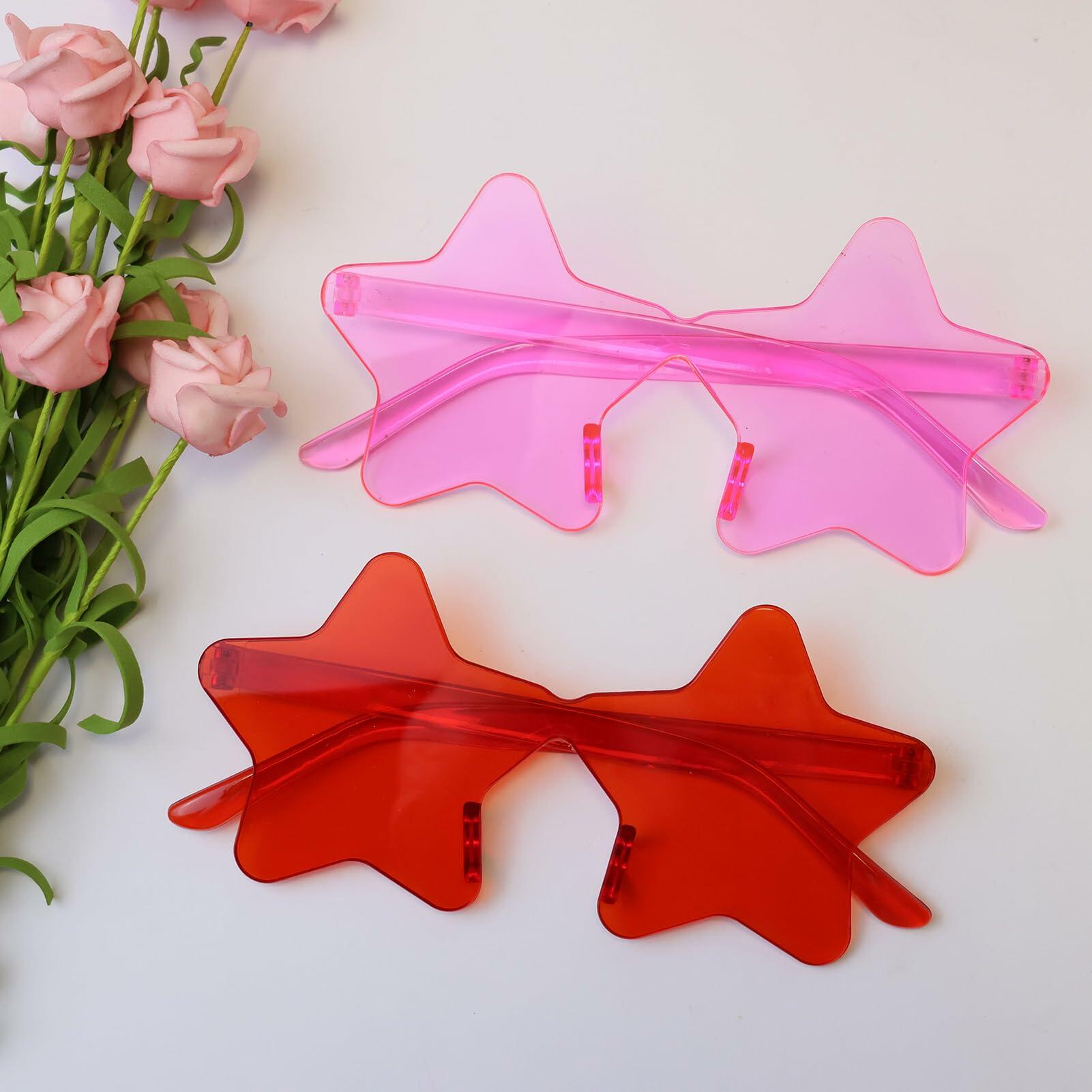 10 Pairs Star Shape Rimless Colorful Sunglasses Bulk Party Favors