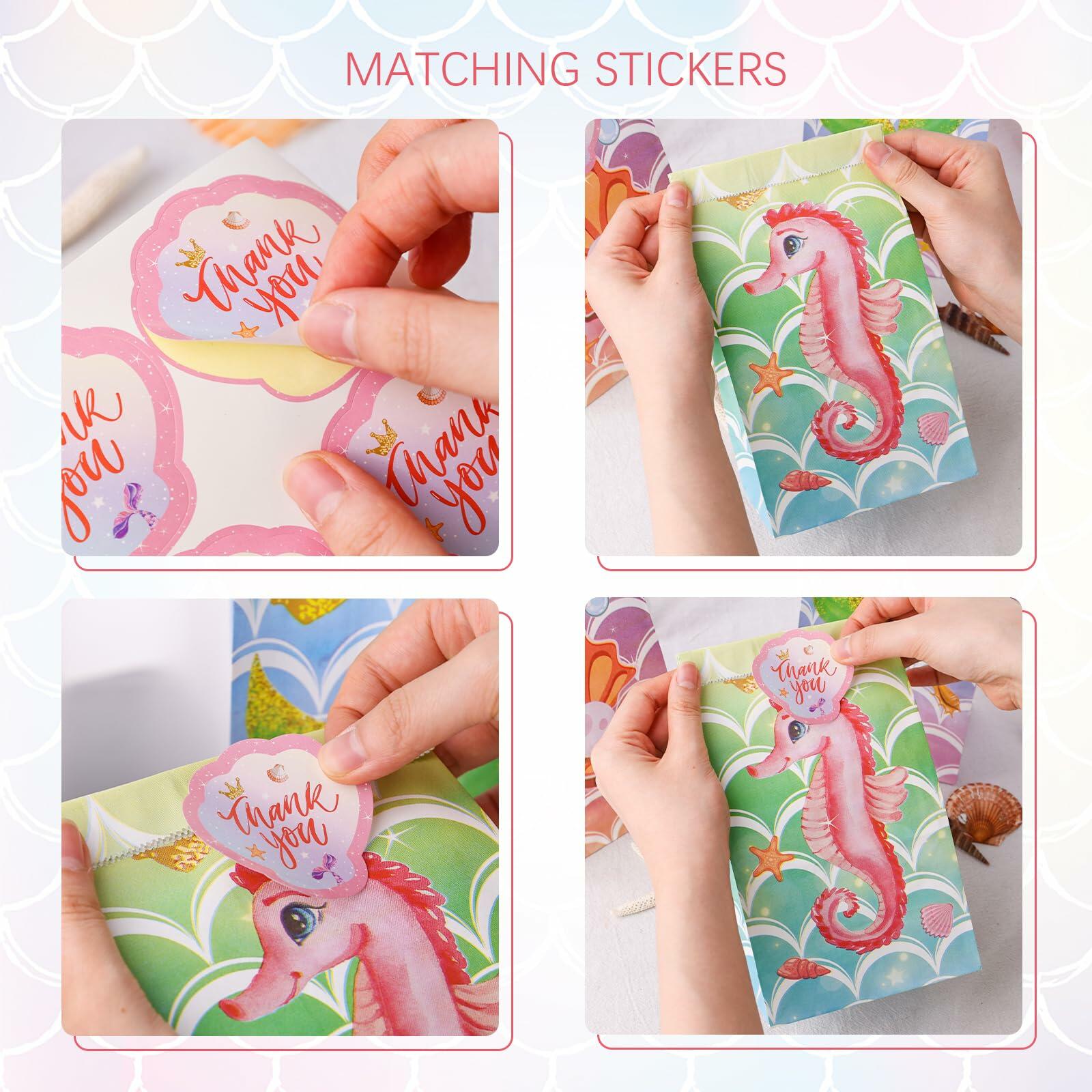 Mermaid Party Favor Bags Ocean Theme 54 Pack 4.7x3.1x8.7in