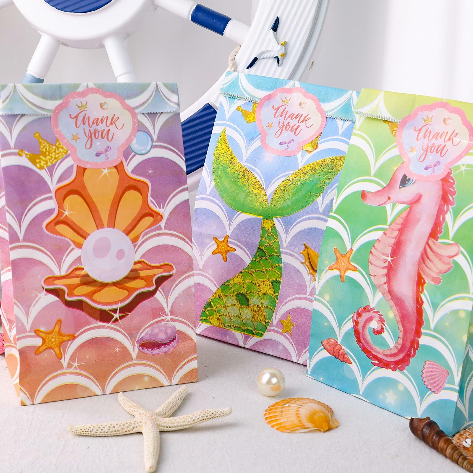 Mermaid Party Favor Bags Ocean Theme 54 Pack 4.7x3.1x8.7in