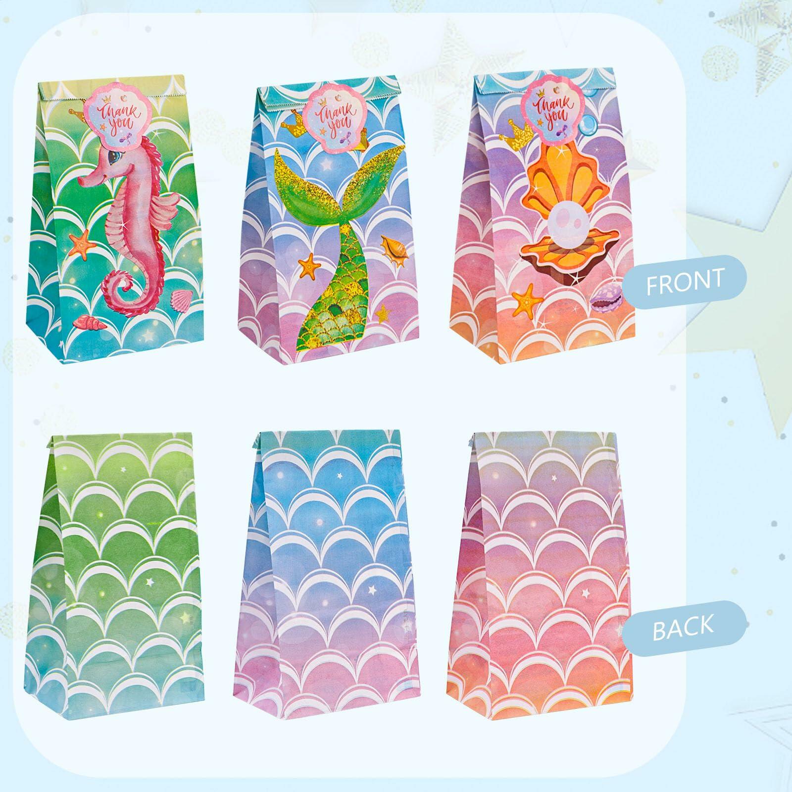 Mermaid Party Favor Bags Ocean Theme 54 Pack 4.7x3.1x8.7in