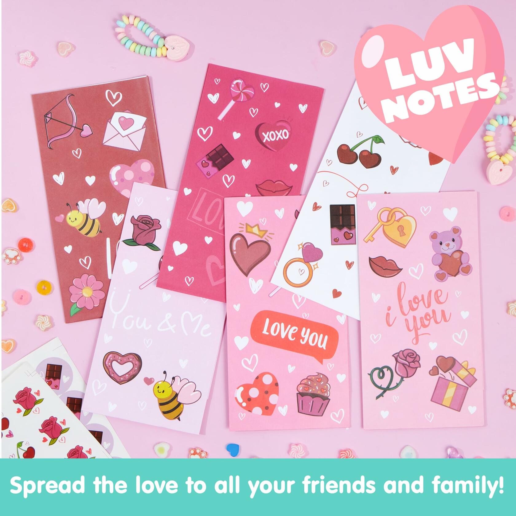 JOYIN Valentines Day Paper Gift Bags 5x9.4 inch 36 Pcs Party Favors