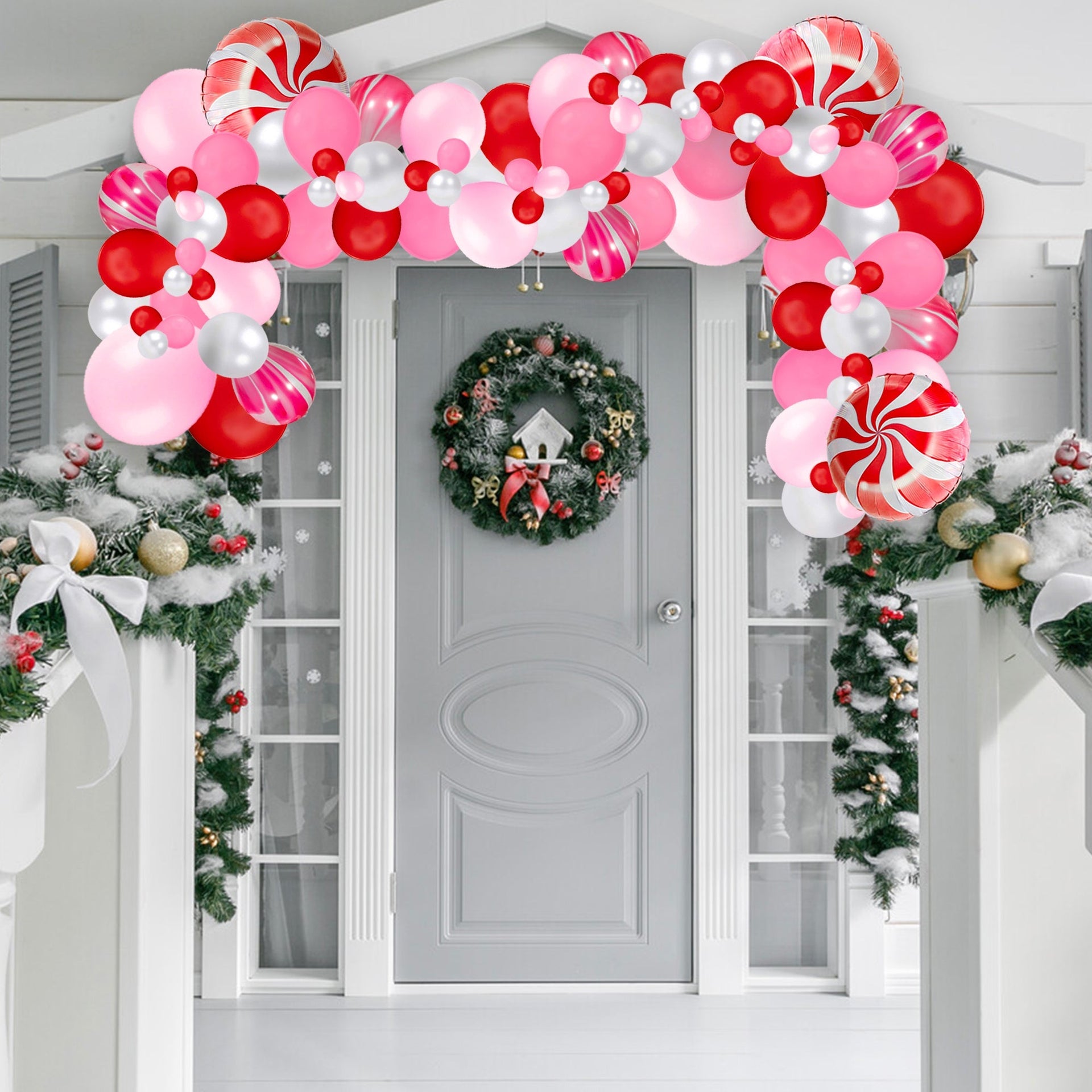 Peppermint Red & Pink Christmas Balloon Garland Kit