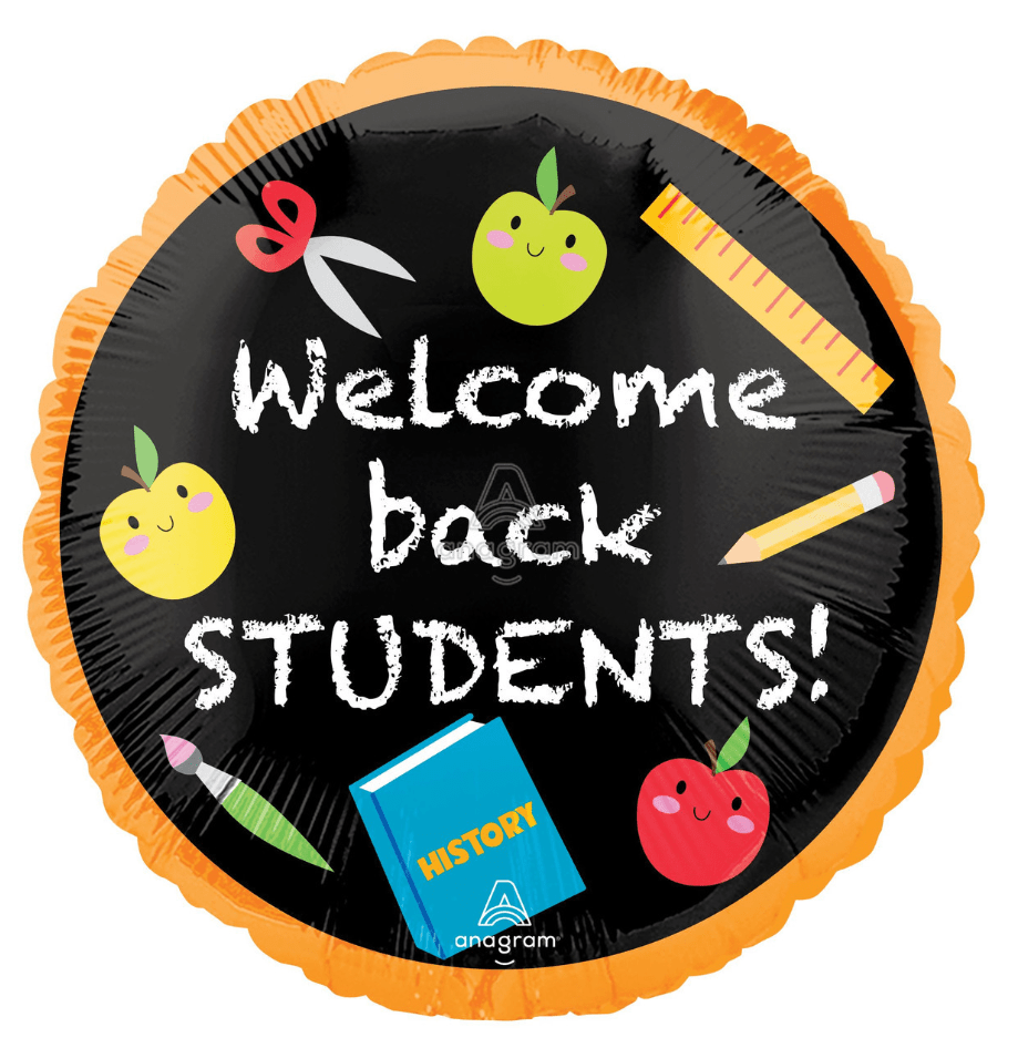 Welcome Back Students 18" Foil Balloon – School Theme Decor